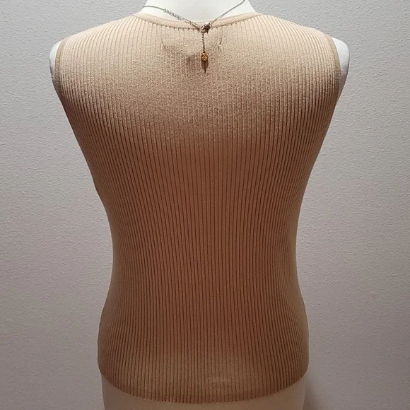 Vintage Brown Large Scoop Neck Sweater Vest Classic Casual Minimalist Streetwear - Picture 2 of 12